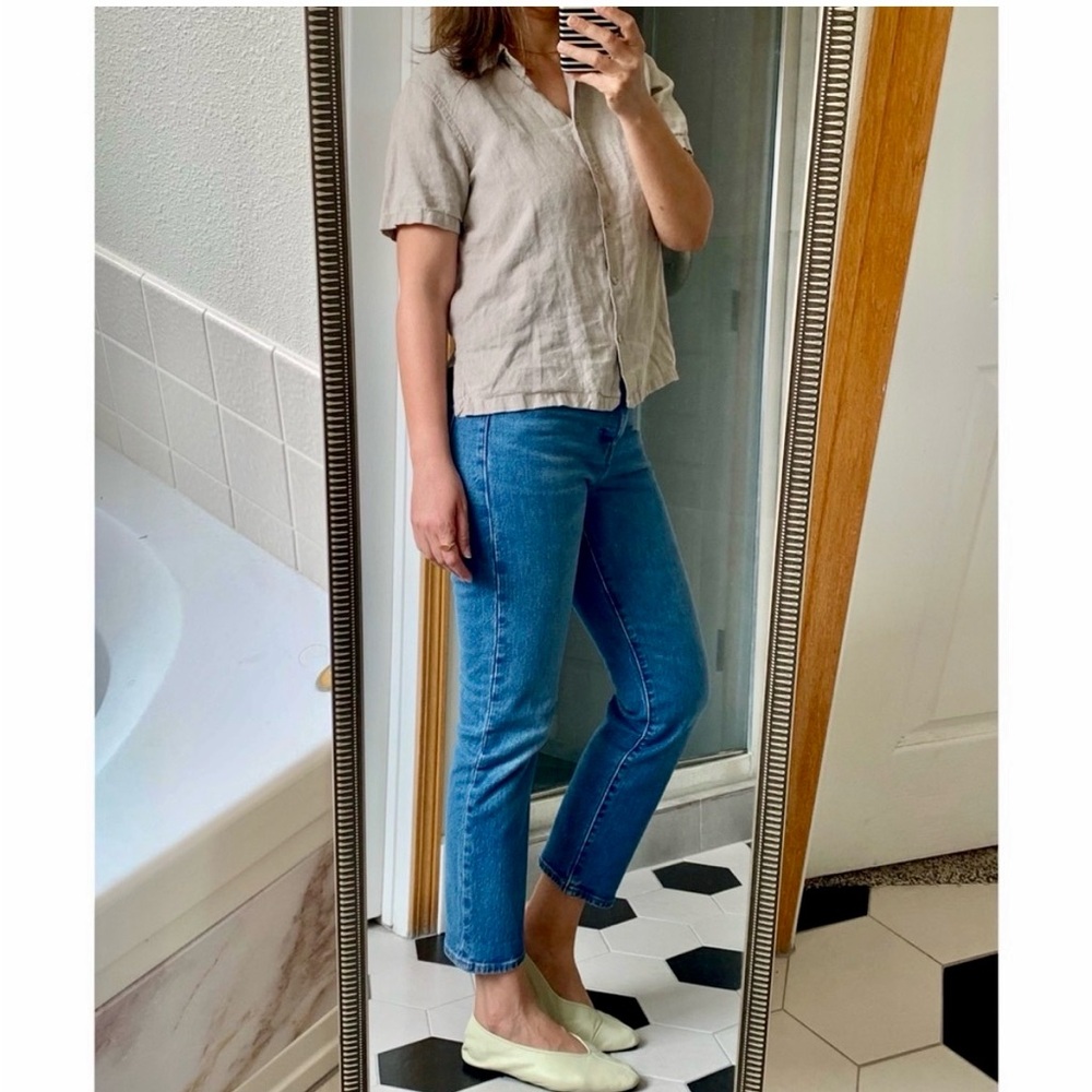 Levi’s Wedgie Straight Cropped Classic Blue Jeans